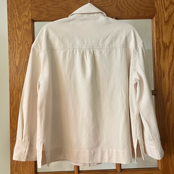 NWOT Mango Oversized Cotton Off-white Workshirt in size small - Picture 2 of 3